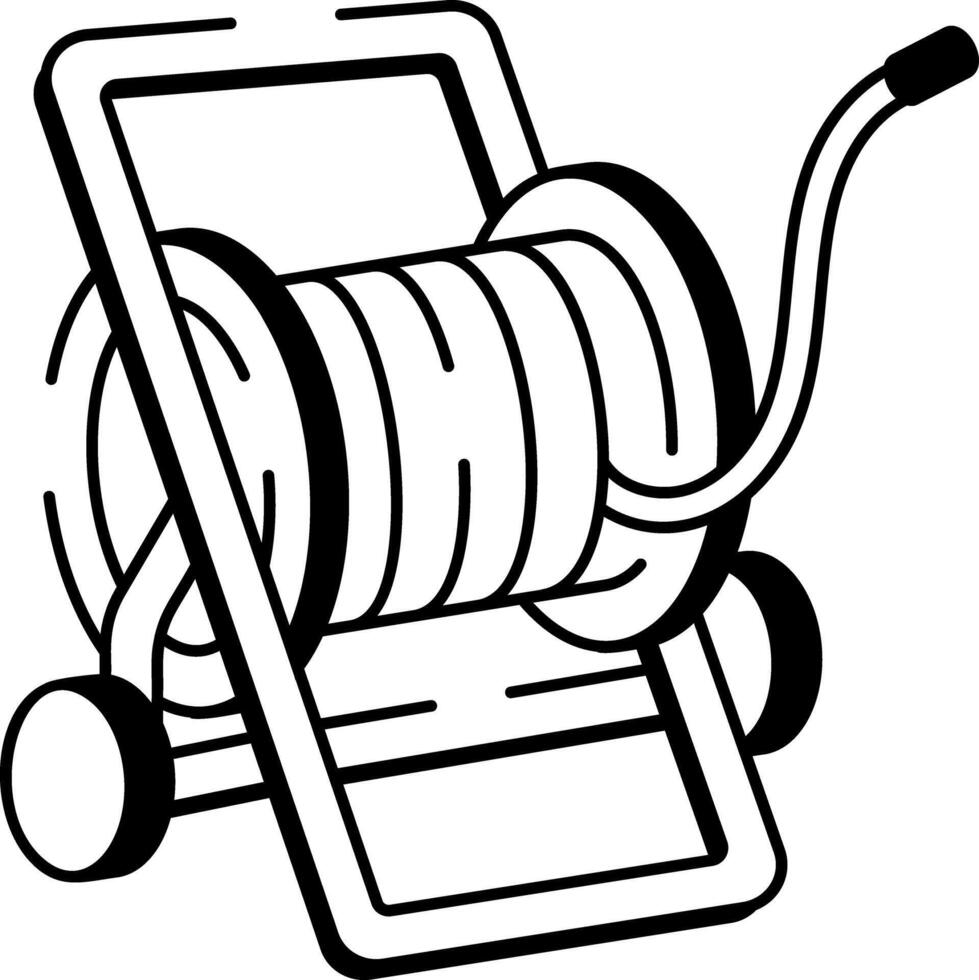 A doodle style icon showing hose reel vector