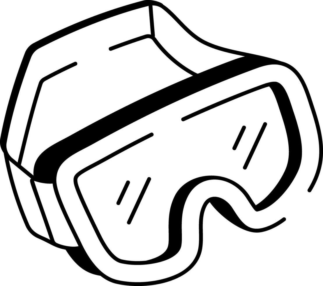 A drawing style icon showing protective goggles vector