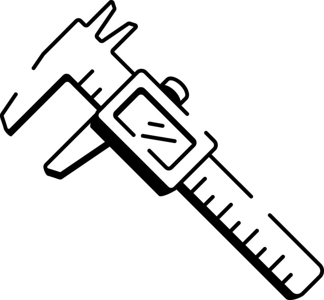 A drawing style icon showing vernier calliper vector