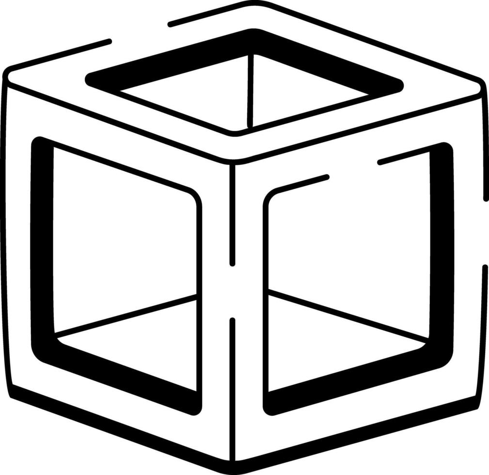 A hand drawn style icon depicting modular frame vector