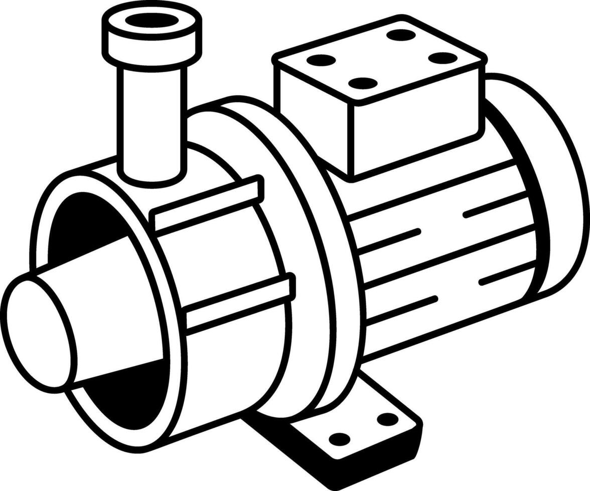 A drawing style icon showing electric pump vector