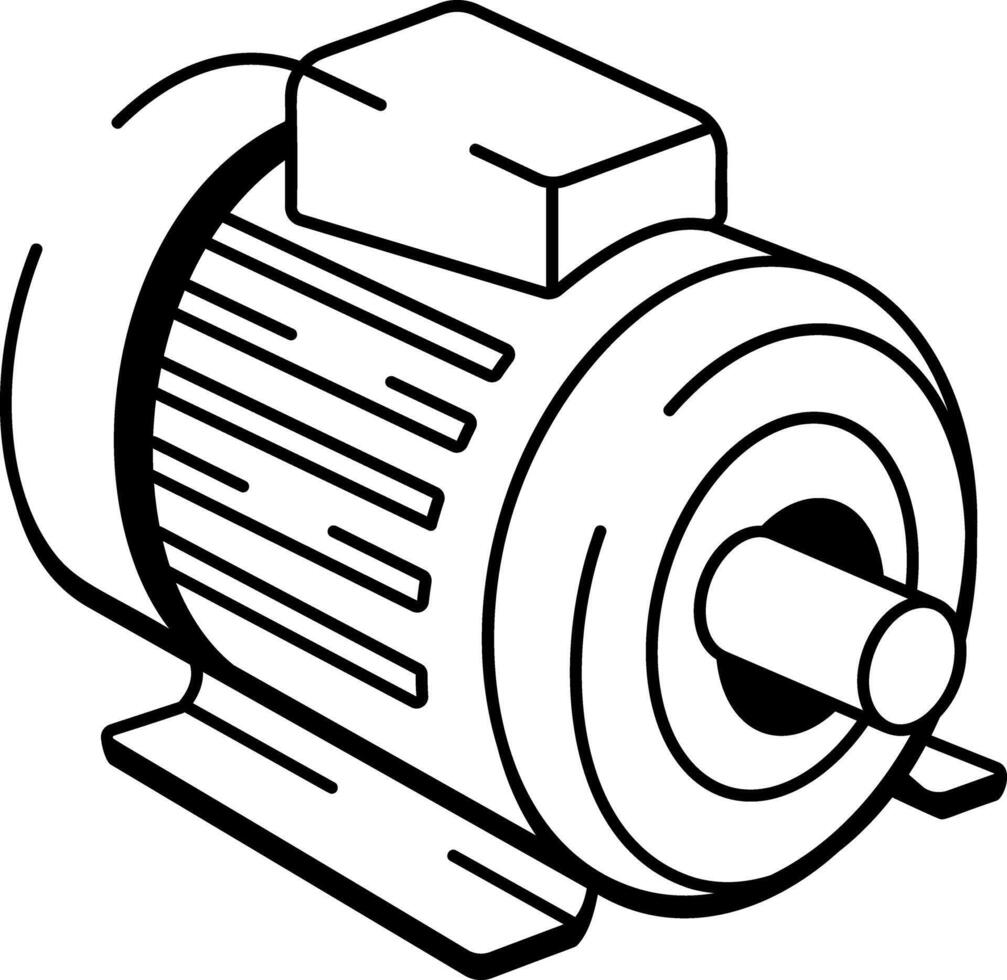 A drawing style icon showing electric motor vector