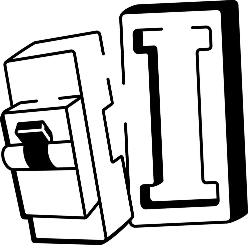 A drawing style icon showing circuit breaker vector