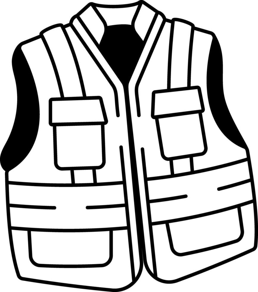 A hand drawn style icon depicting safety vest vector
