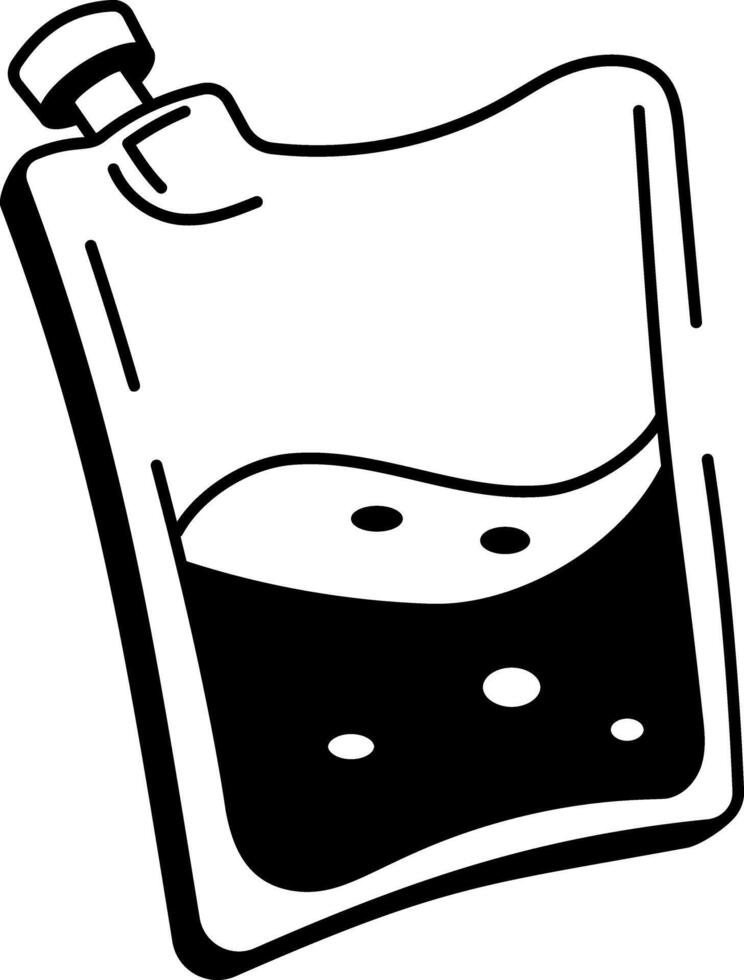 A sketchy style icon showing fluid bag vector