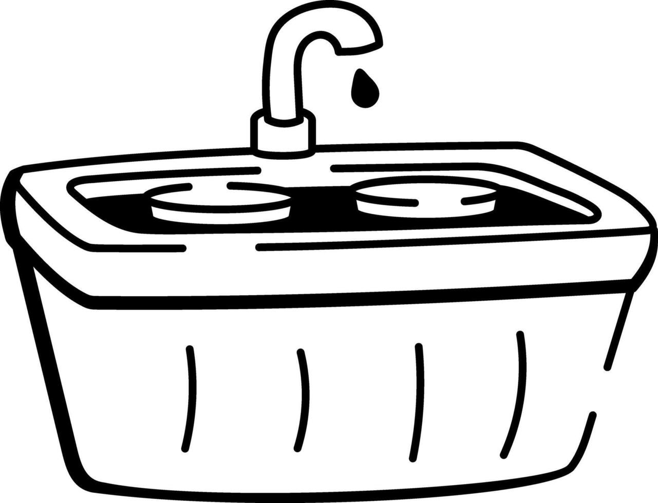 A doodle style icon showing rinse basin vector