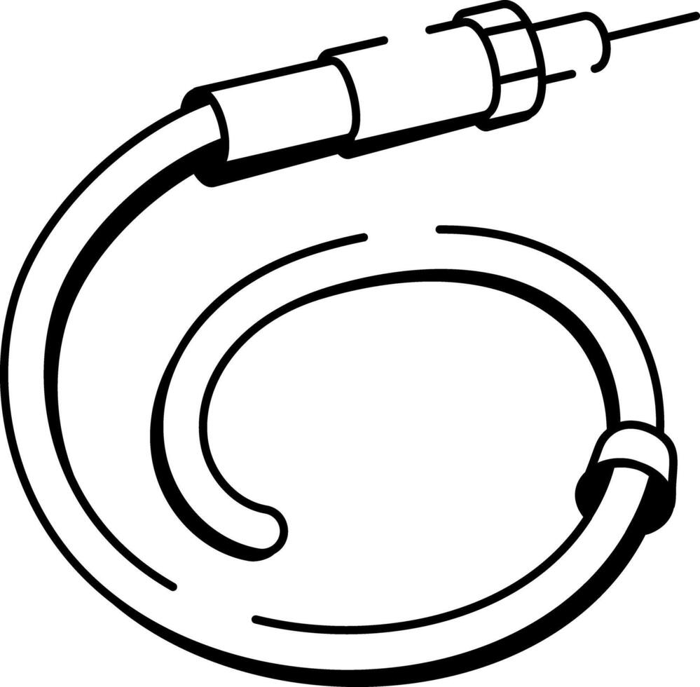 A hand drawn style icon showing cannula tube vector