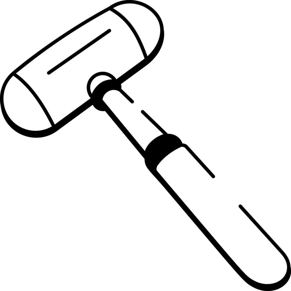 A hand drawn style icon showing reflex hammer vector