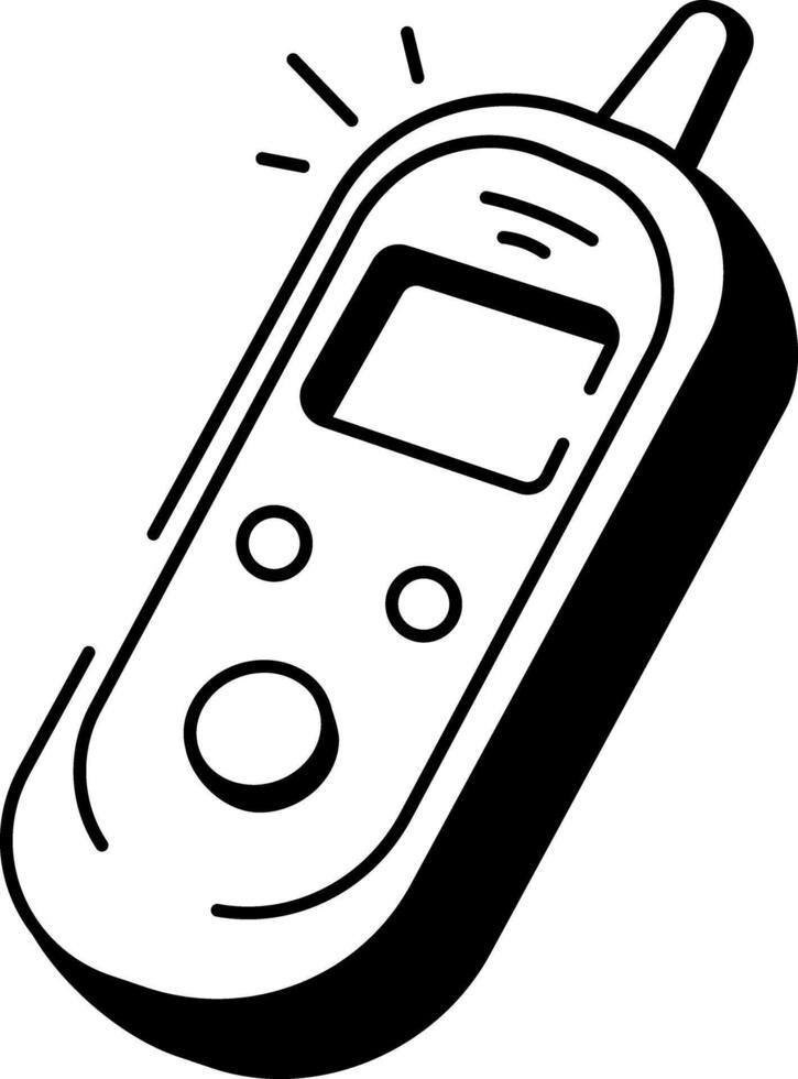 A drawing style icon showing ear thermometer vector