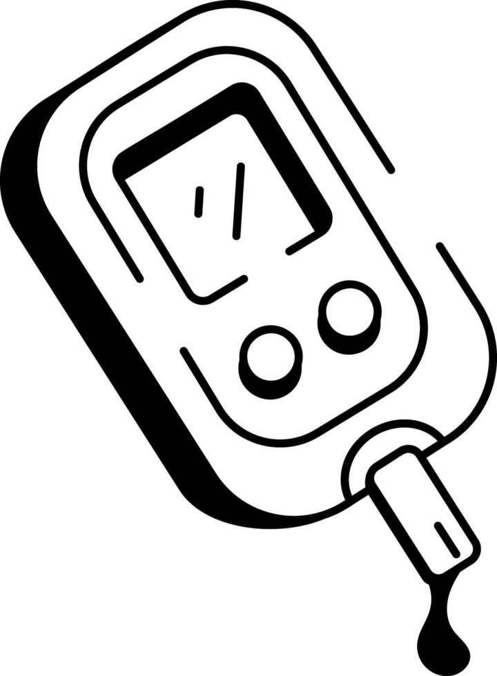 A doodle style icon showing diabetes testing vector