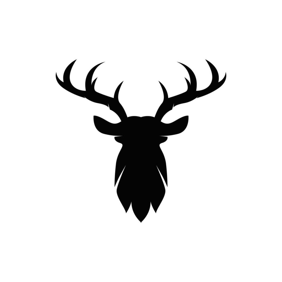 deer logo design deer hunter black silhouette of minimalist animal product brand template vector