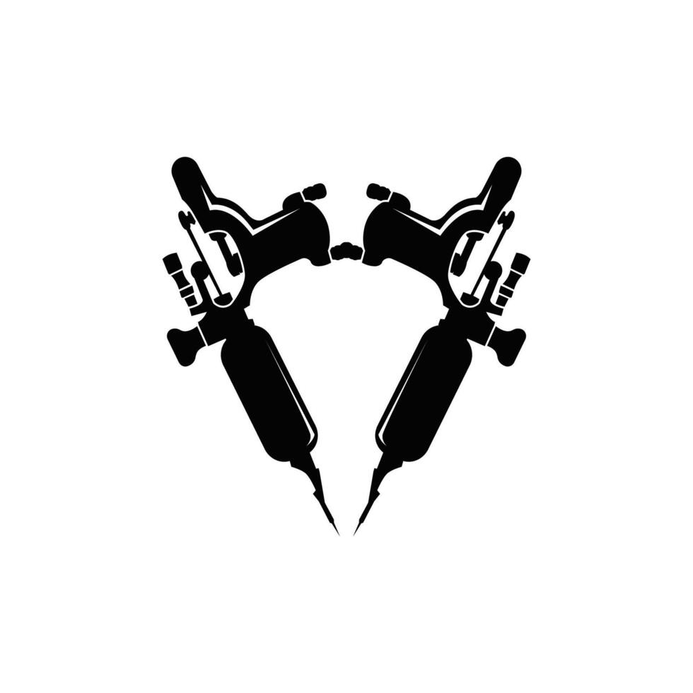 black illustration logo tattoo with old template symbol tattoo studio design vector