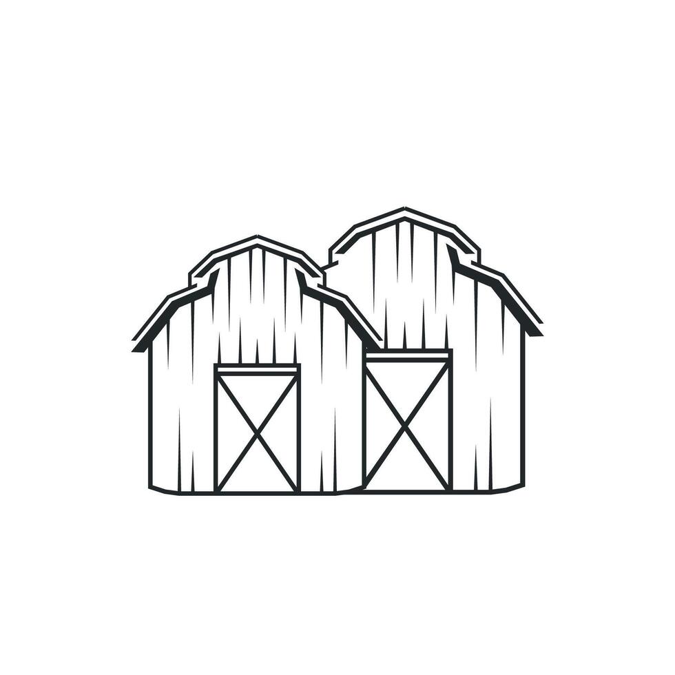 farm house barn logo of a farm barn with a simple line concept, old vintage, antique, business brand symbol template vector