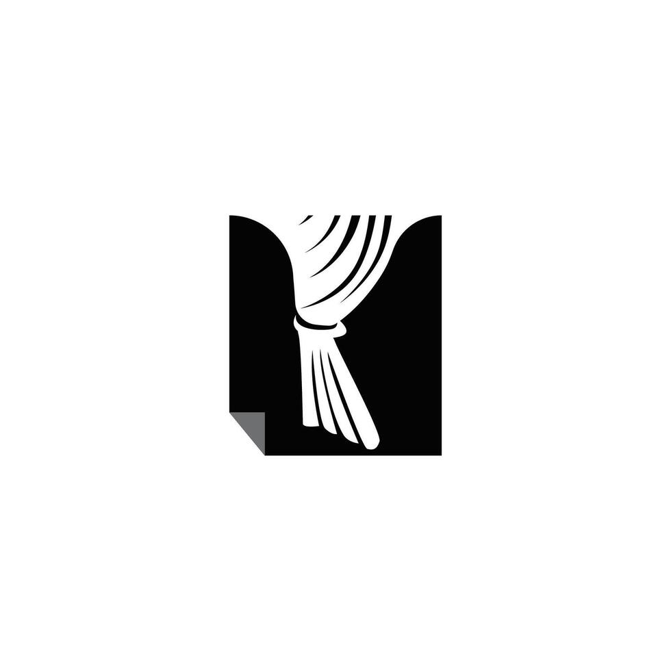 home decoration design minimalist curtain logo illustration for business brand vector