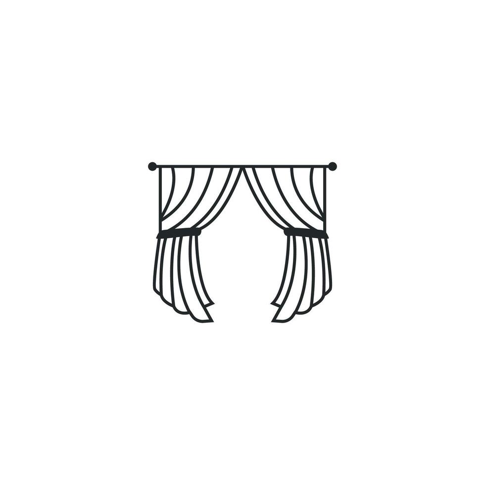 home design with simple minimalist curtain logo illustration for business brand vector