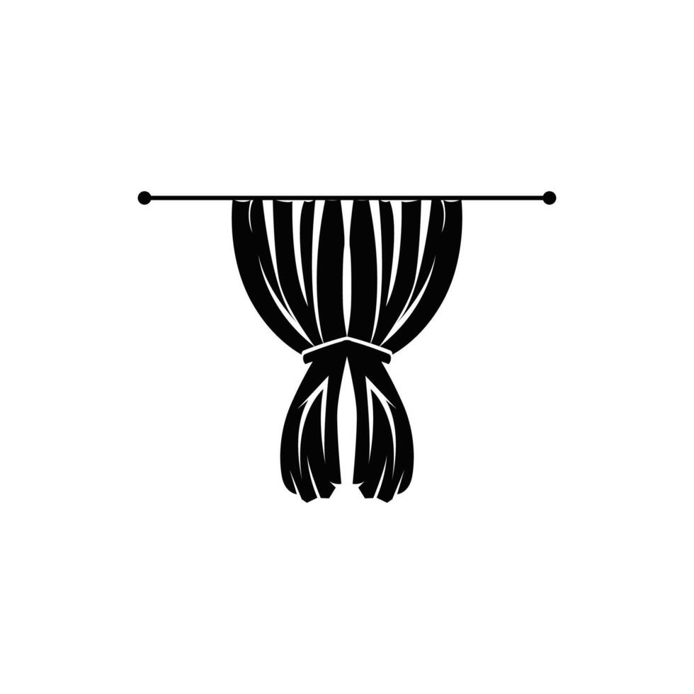 curtain logo concept, window decoration template illustration for business brand vector