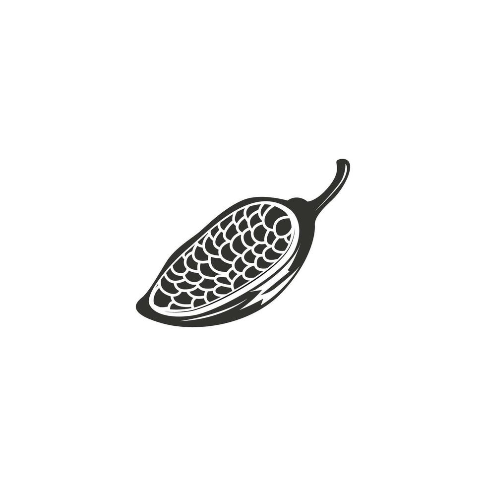 simple cocoa bean logo plant design retro cocoa garden as an illustration of a business or product brand template vector