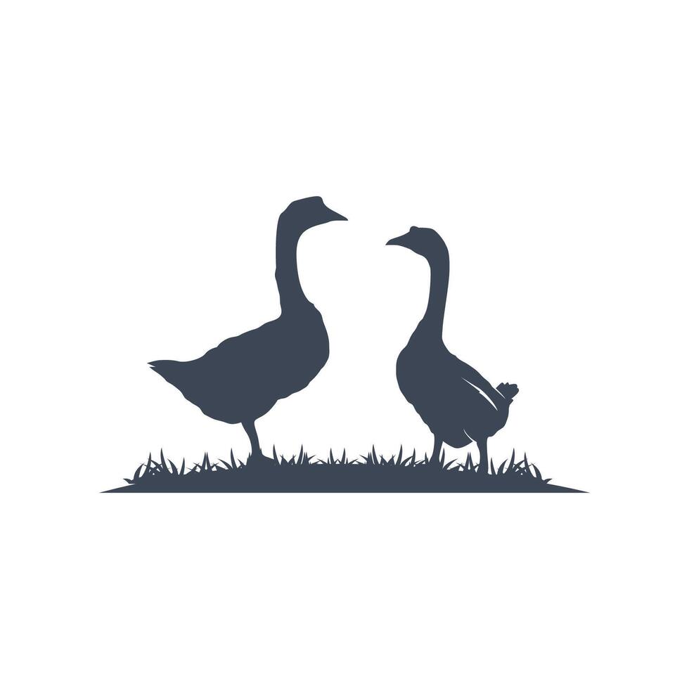 farm design black duck logo livestock simple illustration template vector