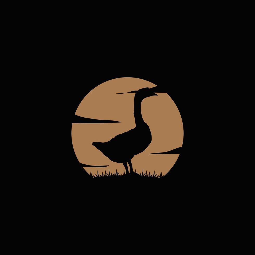 farm design black duck logo livestock symbol simple illustration template vector