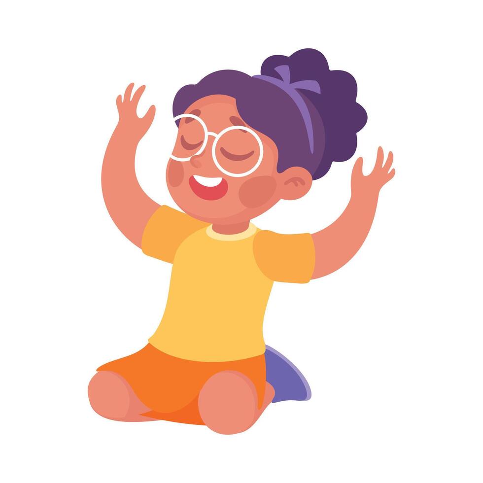 Pretty Girl Sit and Listen to Story Illustration vector