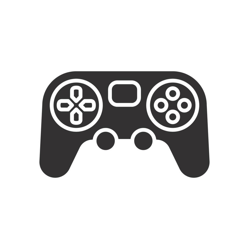 control console, game joystick icon, play gamepad, flat illustration vector