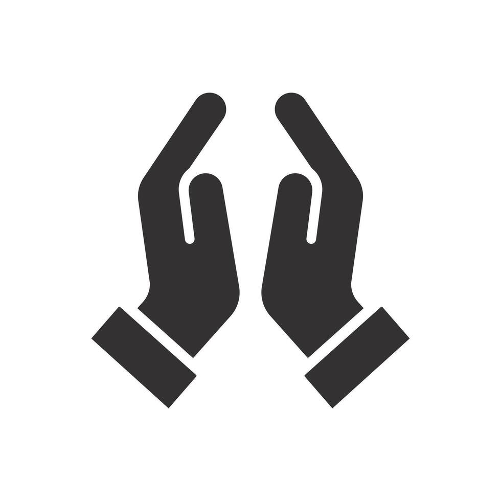 praying hands, pray icon, religion concept, flat symbol on white background vector