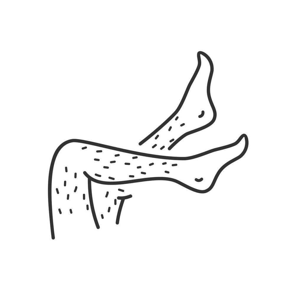 unshaved hairy legs, icon, thin line symbol, illustration eps10 vector