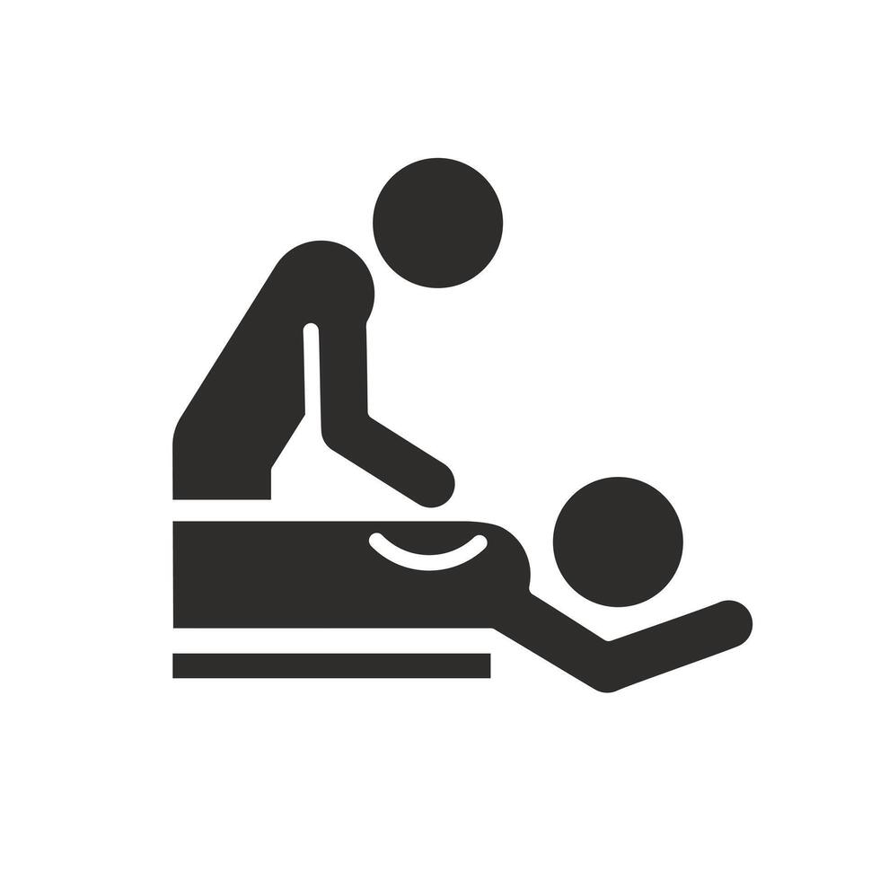 wellness salon, spa massage icon, relax, flat illustration vector