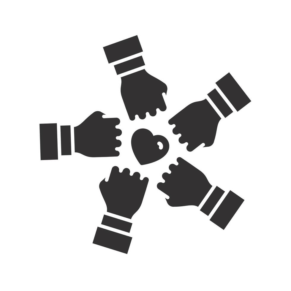 charity effort concept, join the volunteer team icon, together teamwork, leadership initiative in the employee community, flat illustration vector