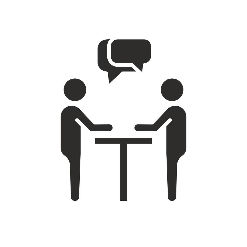 bubble speech interview, people group dialog icon, two person talk, human meeting, flat illustration vector