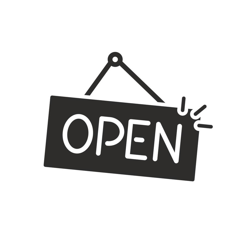 flat icon of tag open on the door board, illustration vector