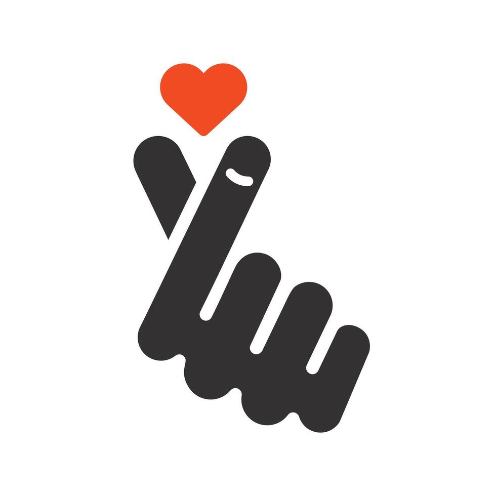 finger gesture of love, icon, message I Love You, korean symbol, flat illustration vector
