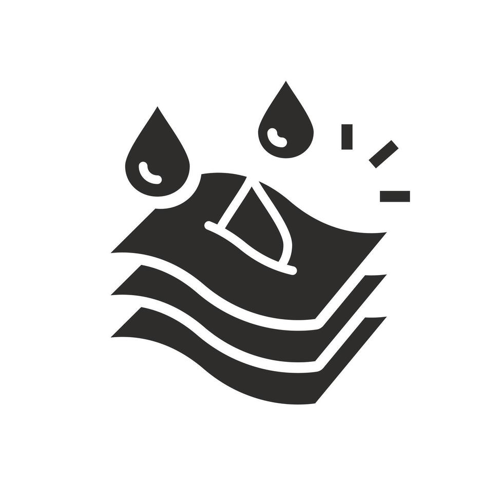 moisture absorbing, three layers fabric icon, absorption properties, flat illustration vector