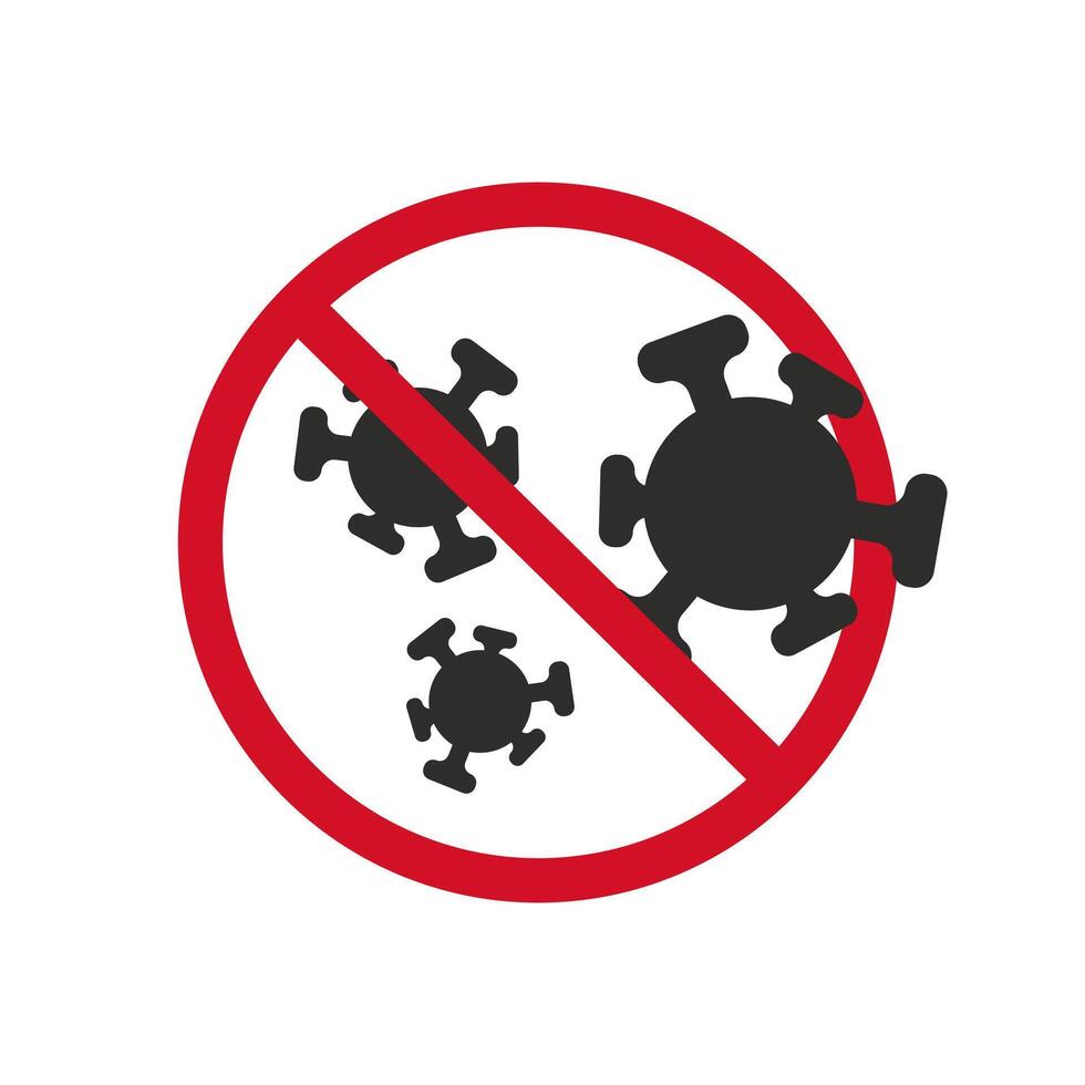 stop virus simple icon, antibacterial property, protection against bacteria, flat symbol - illustration eps10 vector