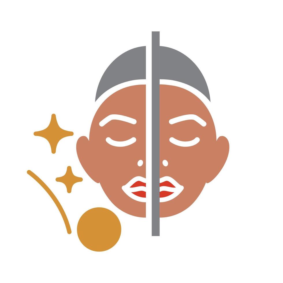 scrub or lotion face, beauty clean skin icon, clogged dead pore, cosmetic facial mask, flat illustration eps10 vector