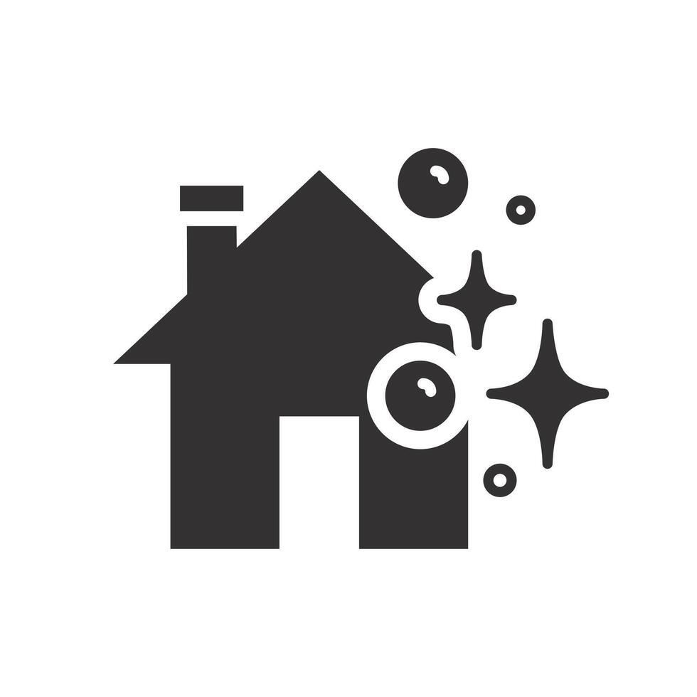 service cleaner, clean house icon, home wash, flat illustration vector