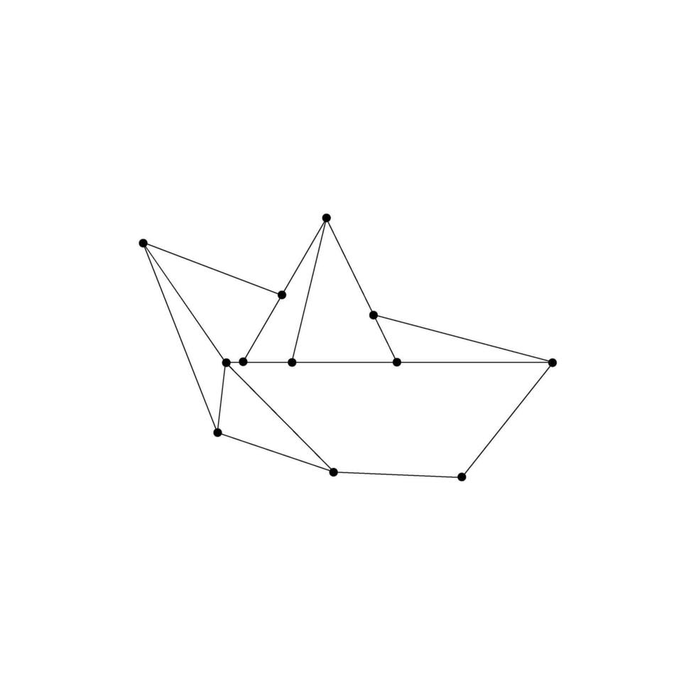 Boat, Water Craft Polygonal Lines, can use for Logo Gram, Pictogram, Website, Apps, or Graphic Design Element. Color and Size Editable vector