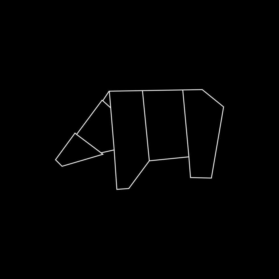 Polar Bear Polygonal Lines, can use for Logo, Pictogram, Endangered Animals Figure, Website, Apps, or Graphic Design Element. Flat style vector