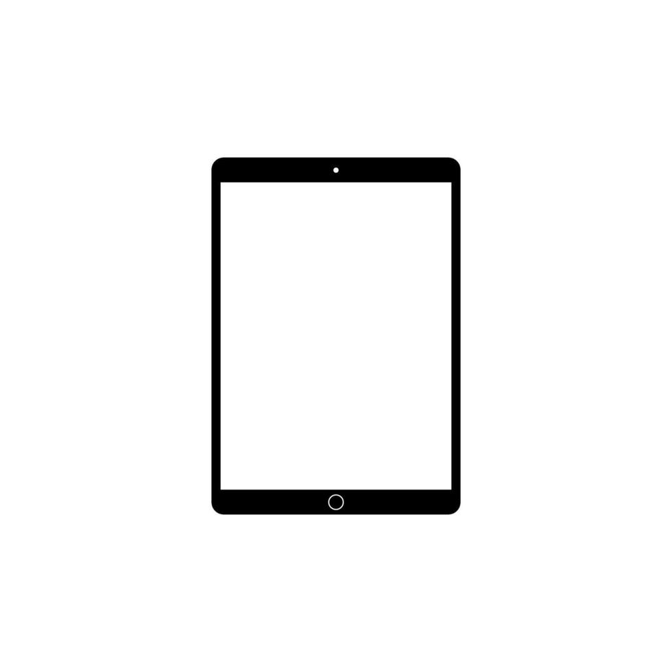 Tablet Computer Silhouette, can use for Pictogram, Logo, Apps, Mock Up, Sign, Icon, Symbol or Graphic Design Element. Flat and BW Style vector