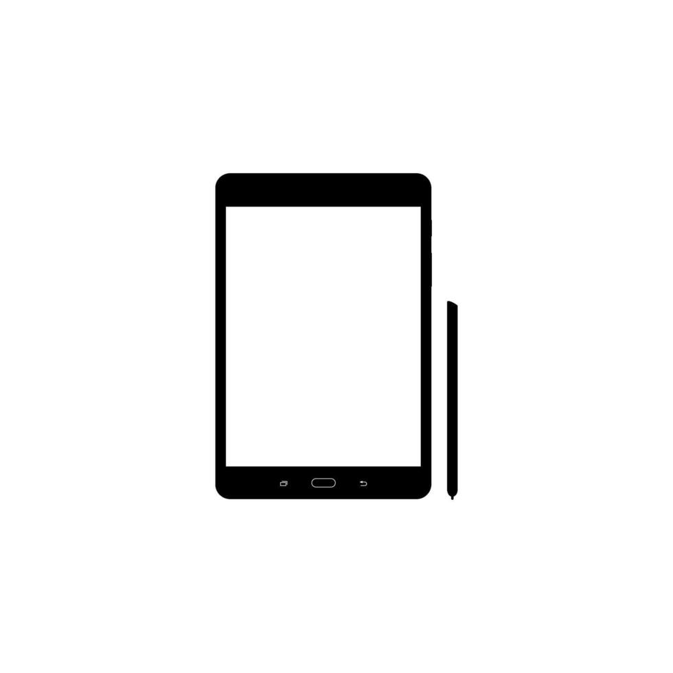 Tablet Computer Silhouette, can use for Pictogram, Logo Gram, Apps, Mock Up, Sign, Icon, Symbol or Graphic Design Element. Editable vector