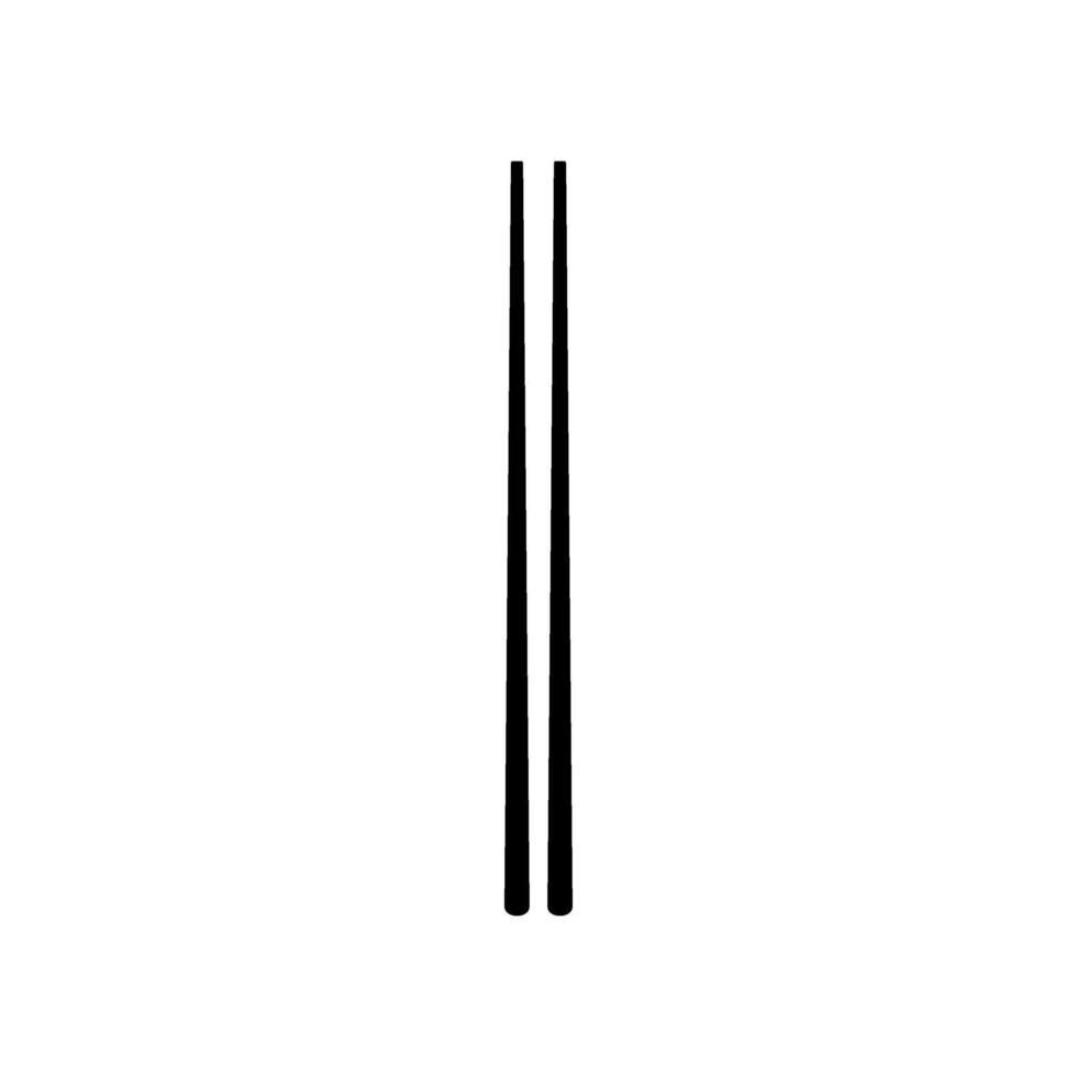 Chopstick Silhouette, can use for Logo, Pictogram, Apps, Asian Food Sign, Oriental Icon Symbol, or Graphic Design Element. Color Editable vector