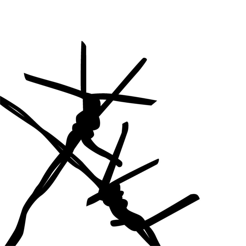 Barbed Wire Silhouette, can use for art illustration, decoration, ornate, pattern, decoration, of graphic design element. vector