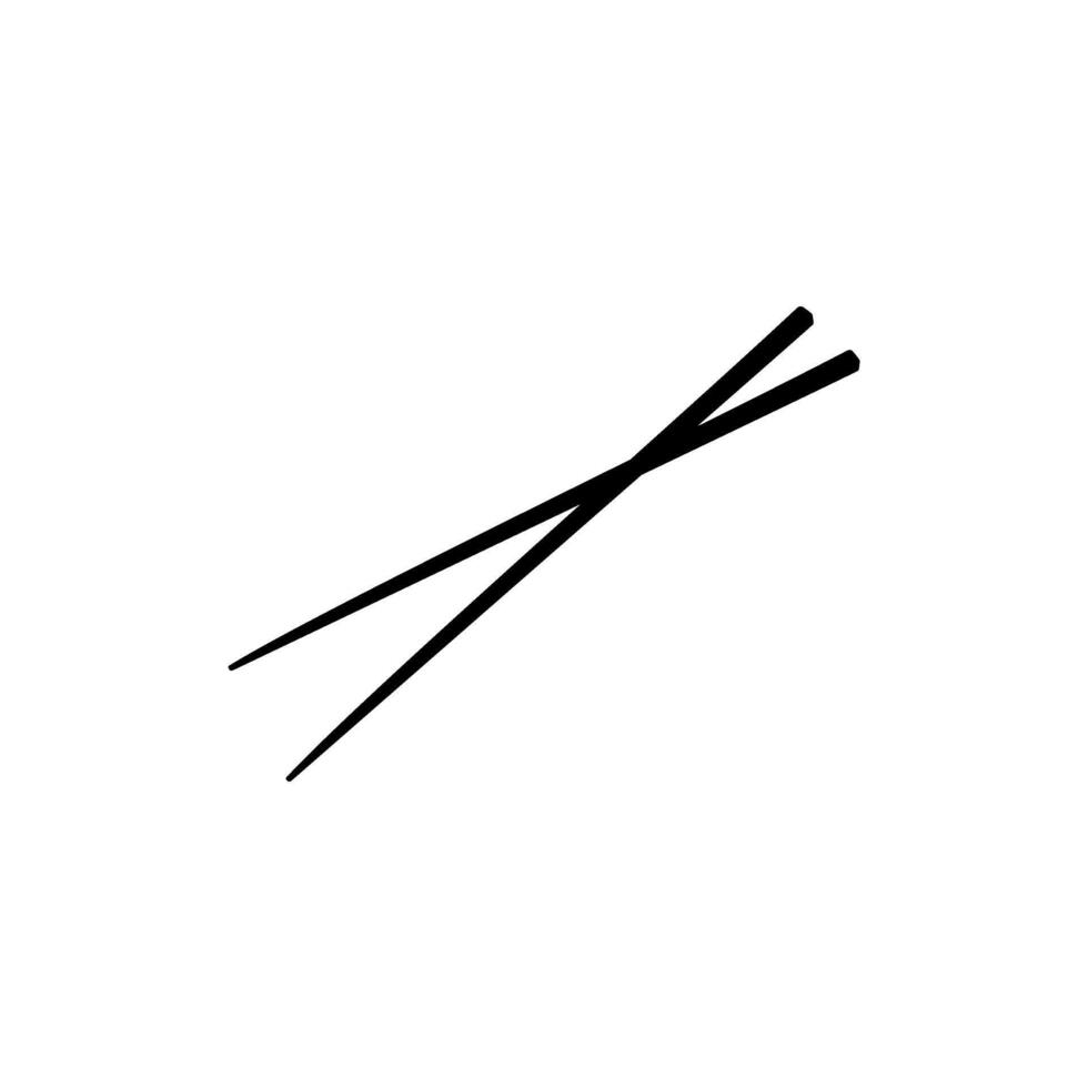 Chopstick Silhouette, can use for Logo, Pictogram, Apps, Asian Food Sign, Oriental Icon Symbol, or Graphic Design Element. vector