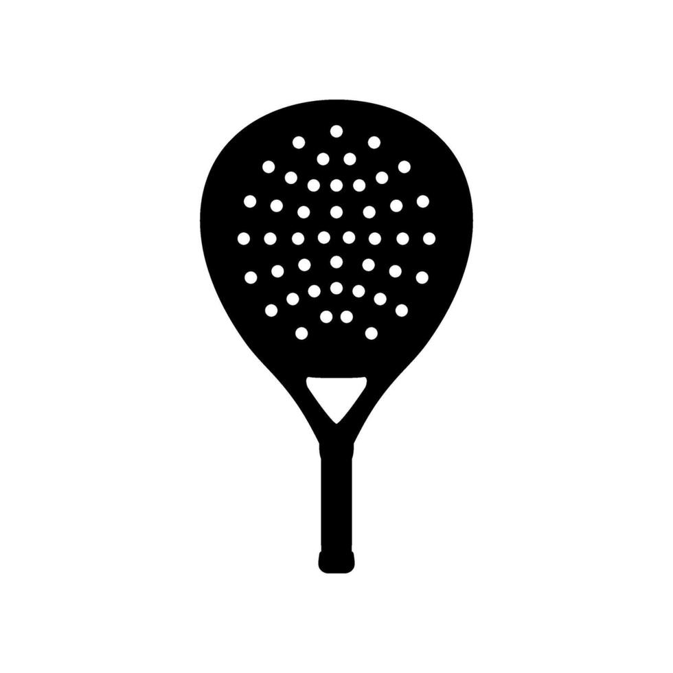 Padel Racket Silhouette, can use for Pictogram, Logo, Apps, Sport News, Website, Icon, Symbol, Sign, or Graphic Deign Element. Black White and Editable vector