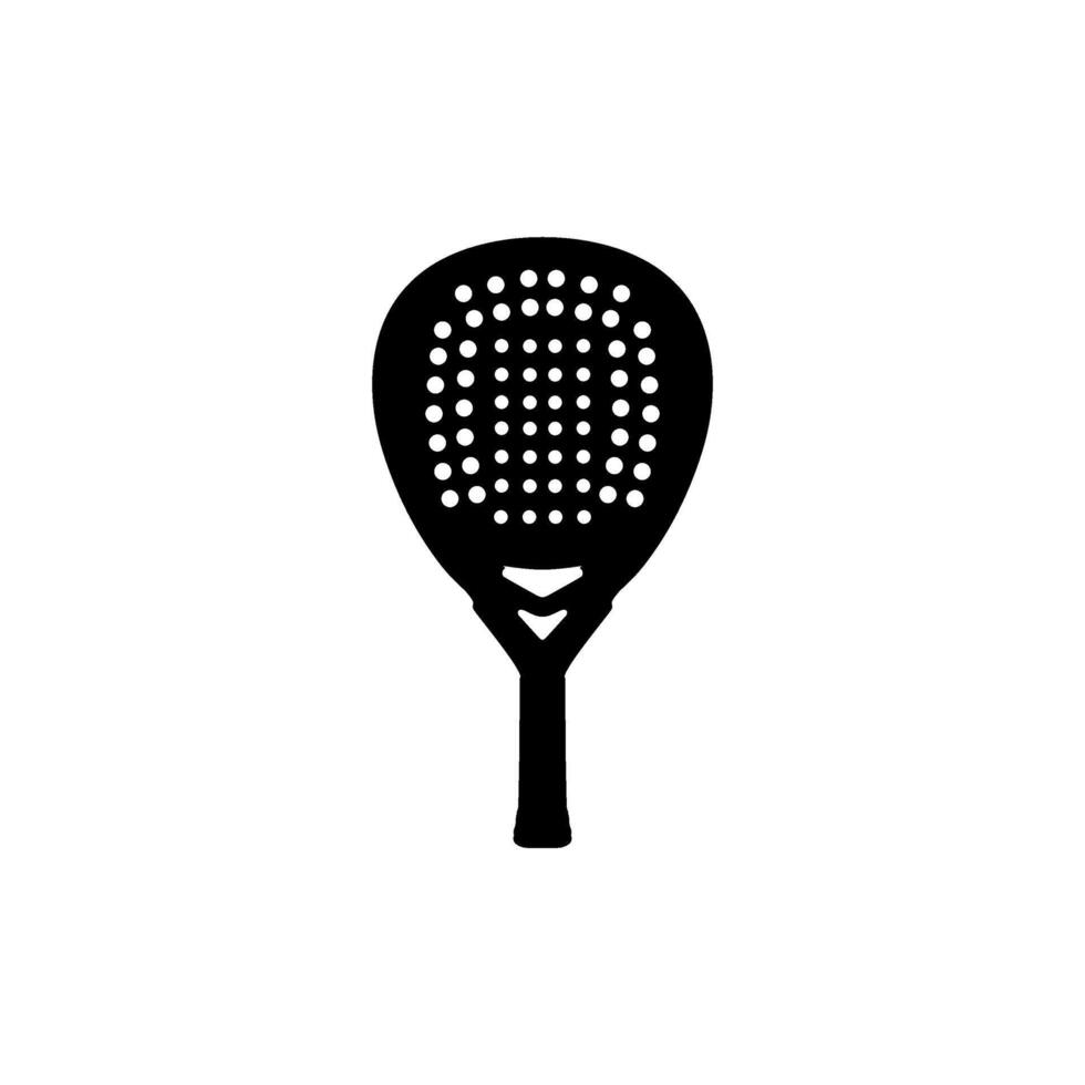 Padel Racket Silhouette, can use for Pictogram, Logo, Apps, Sport News, Website, Icon, Symbol, Sign, or Graphic Deign Element. Flat, BW and Editable vector