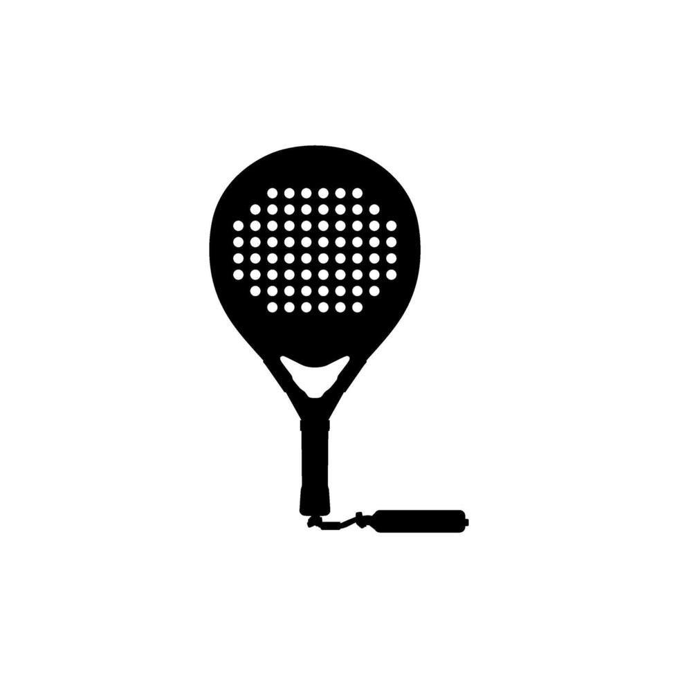 Padel Racket Silhouette, can use for Sport News, Pictogram, Logo Gram, Apps, Website, Icon, Symbol, Sign, or Graphic Deign Element. vector