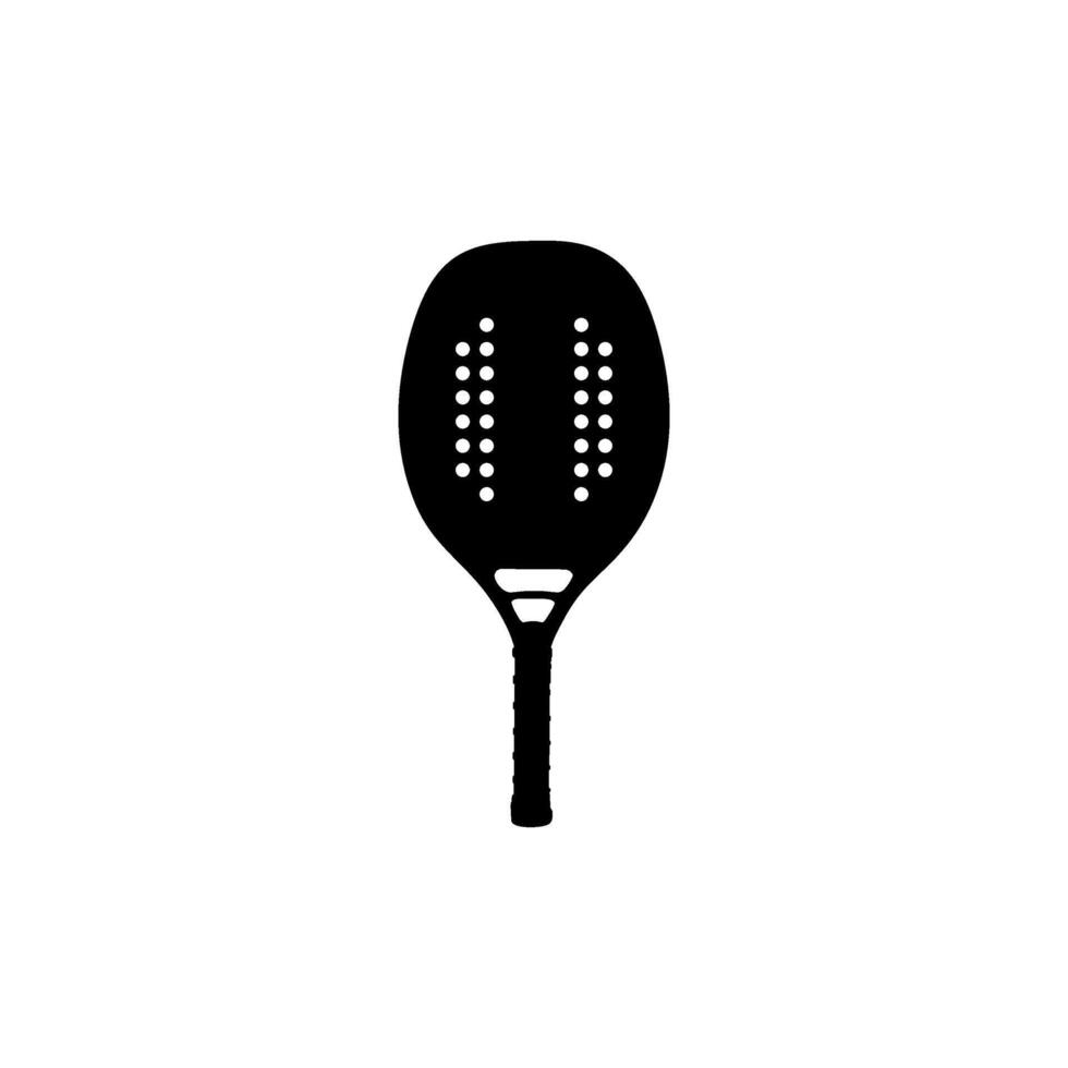 Padel Racket Silhouette, can use for Pictogram, Logo, Apps, Sport News, Website, Icon, Symbol, Sign, or Graphic Deign Element. Flat and BW Style. Editable vector