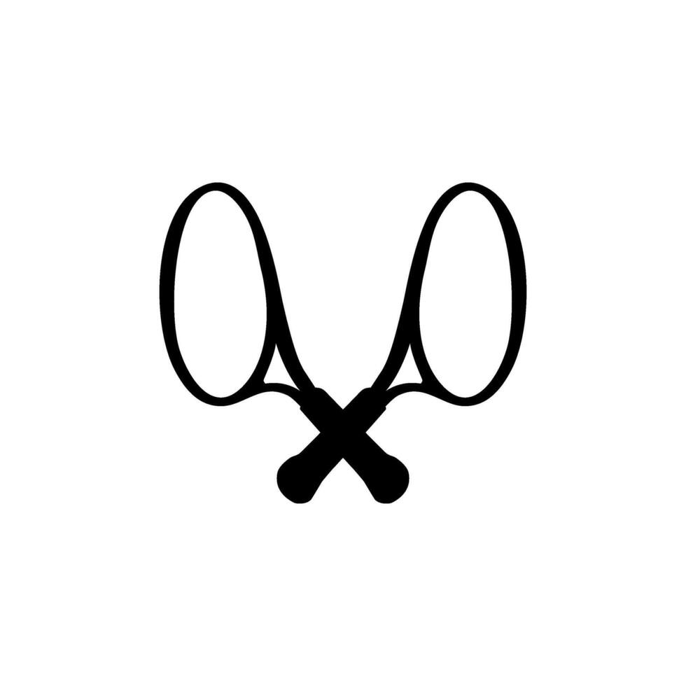 Racket Tennis Silhouette, can use for Logo Gram, Pictogram, Apps, Icon, Symbol, Sign, Sport News or Graphic Design Element. vector