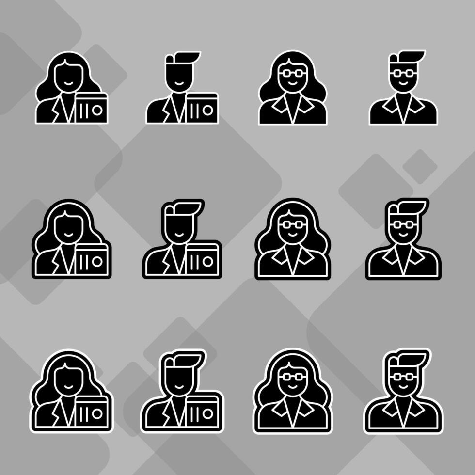 Stylish Flat Profile Pack for Men vector