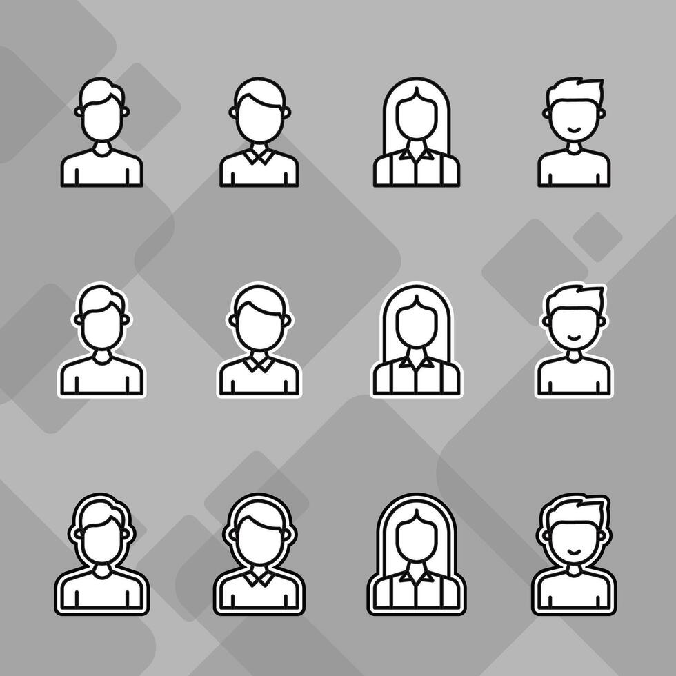 Mood-Based Profile Icons of Men vector